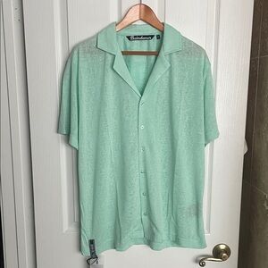NWT -  Baindemer -  St.Tropez -  Mint Green Button down linen shirt
